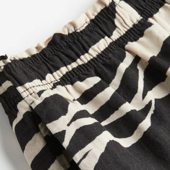 ❤️ H&M Linen Blend Elastic Waistband Pull-On Shorts - Size L - Picture 2 of 5